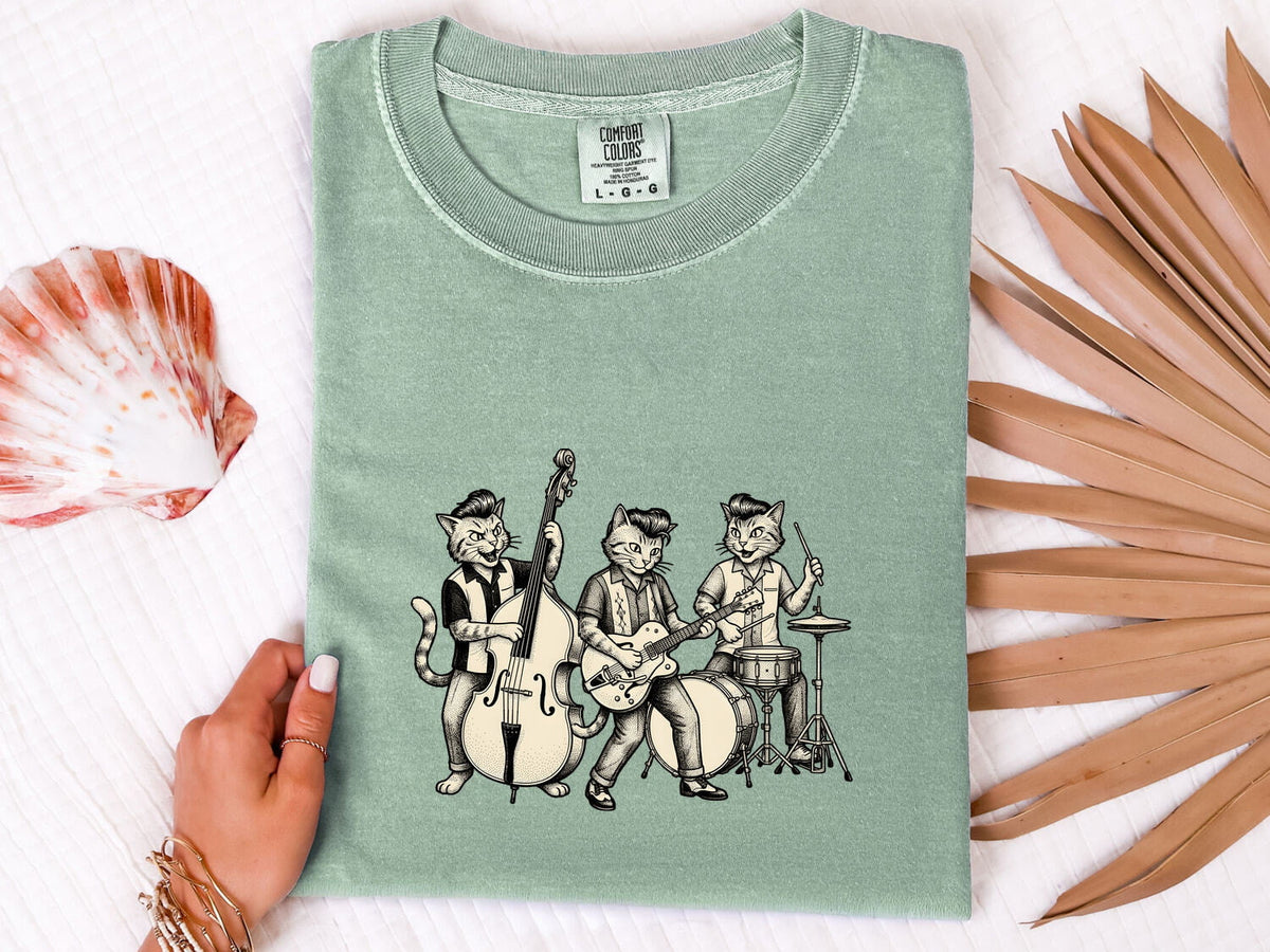 Jazz Cats Band Shirt – Vintage Musical Cats Graphic Tee