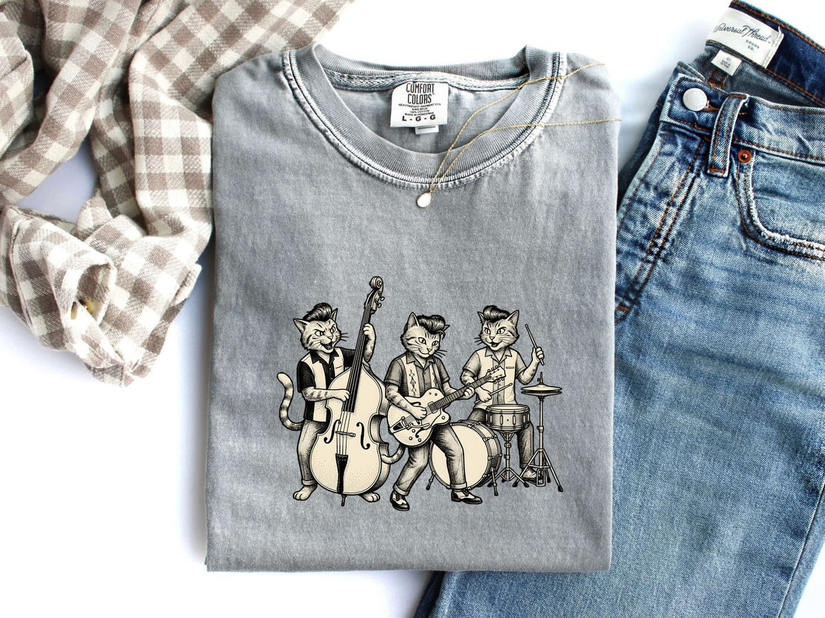 Jazz Cats Band Shirt – Vintage Musical Cats Graphic Tee