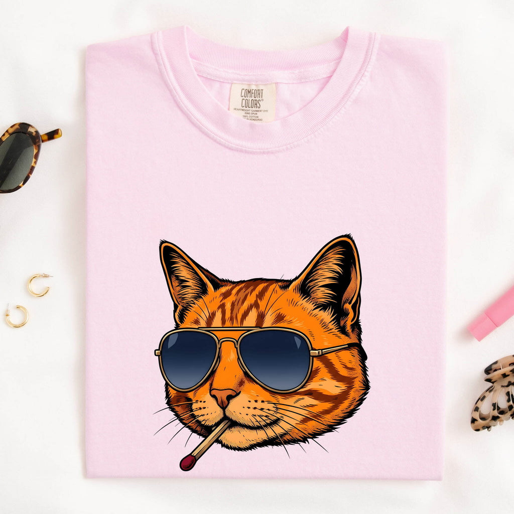 Cool Orange Tabby Cat Shirt – Funny Retro Sunglasses Graphic Tee