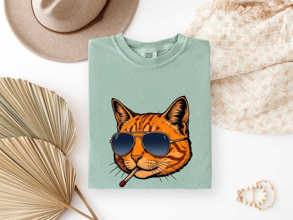 Cool Orange Tabby Cat Shirt – Funny Retro Sunglasses Graphic Tee