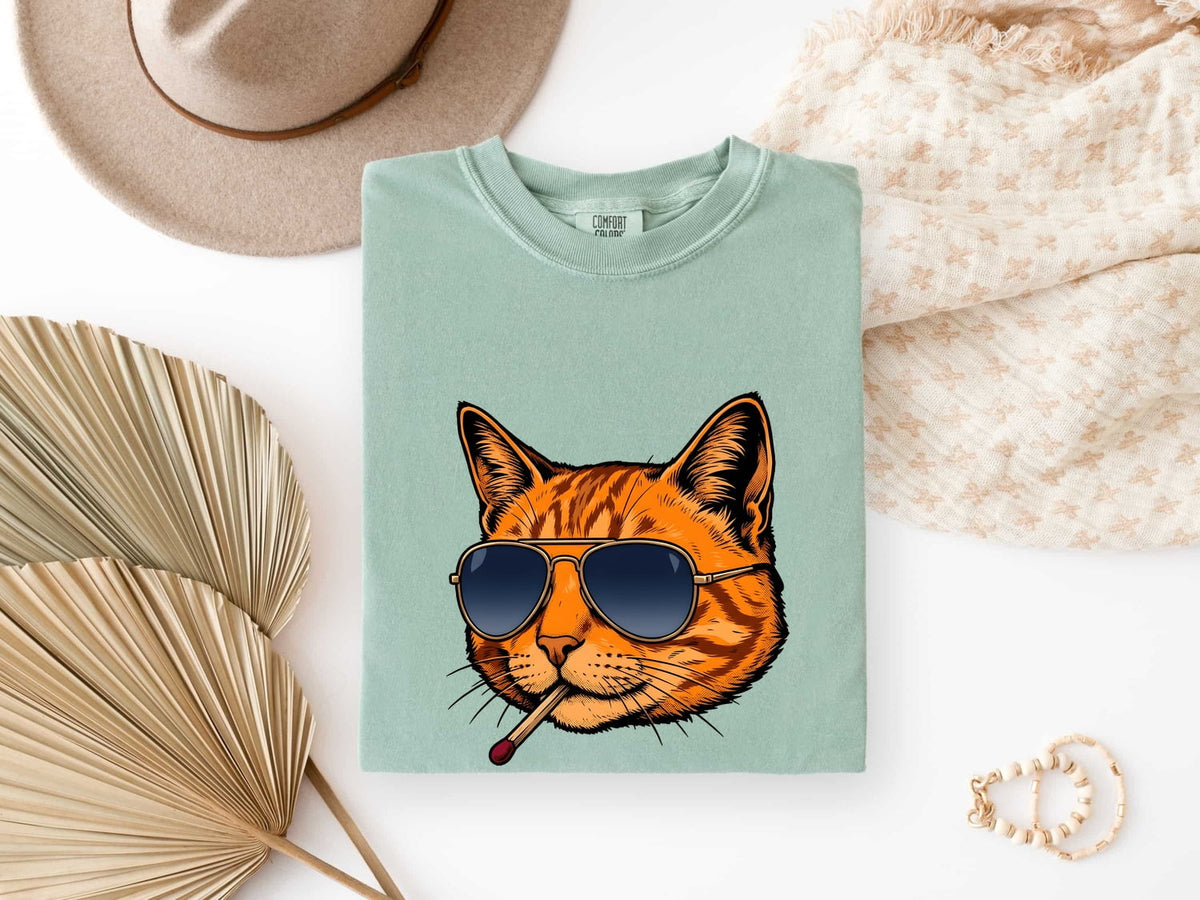 Cool Orange Tabby Cat Shirt – Funny Retro Sunglasses Graphic Tee