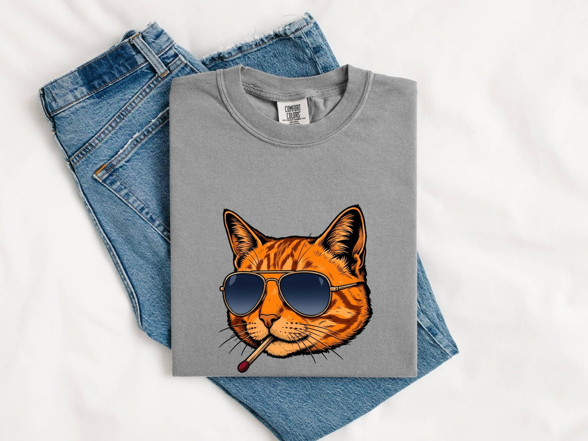 Cool Orange Tabby Cat Shirt – Funny Retro Sunglasses Graphic Tee
