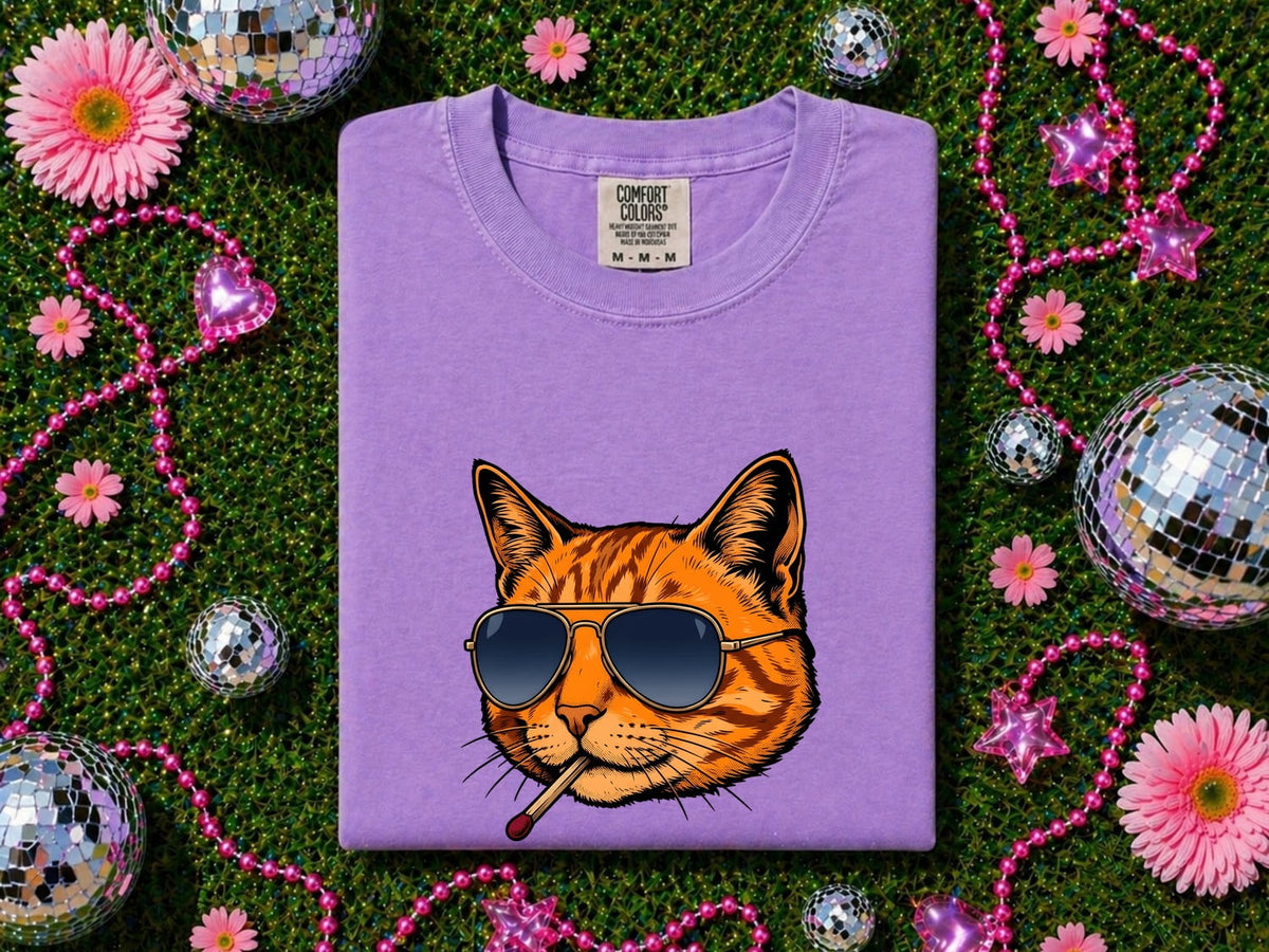 Cool Orange Tabby Cat Shirt – Funny Retro Sunglasses Graphic Tee