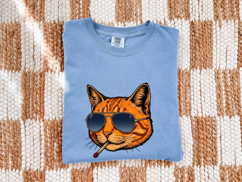 Cool Orange Tabby Cat Shirt – Funny Retro Sunglasses Graphic Tee