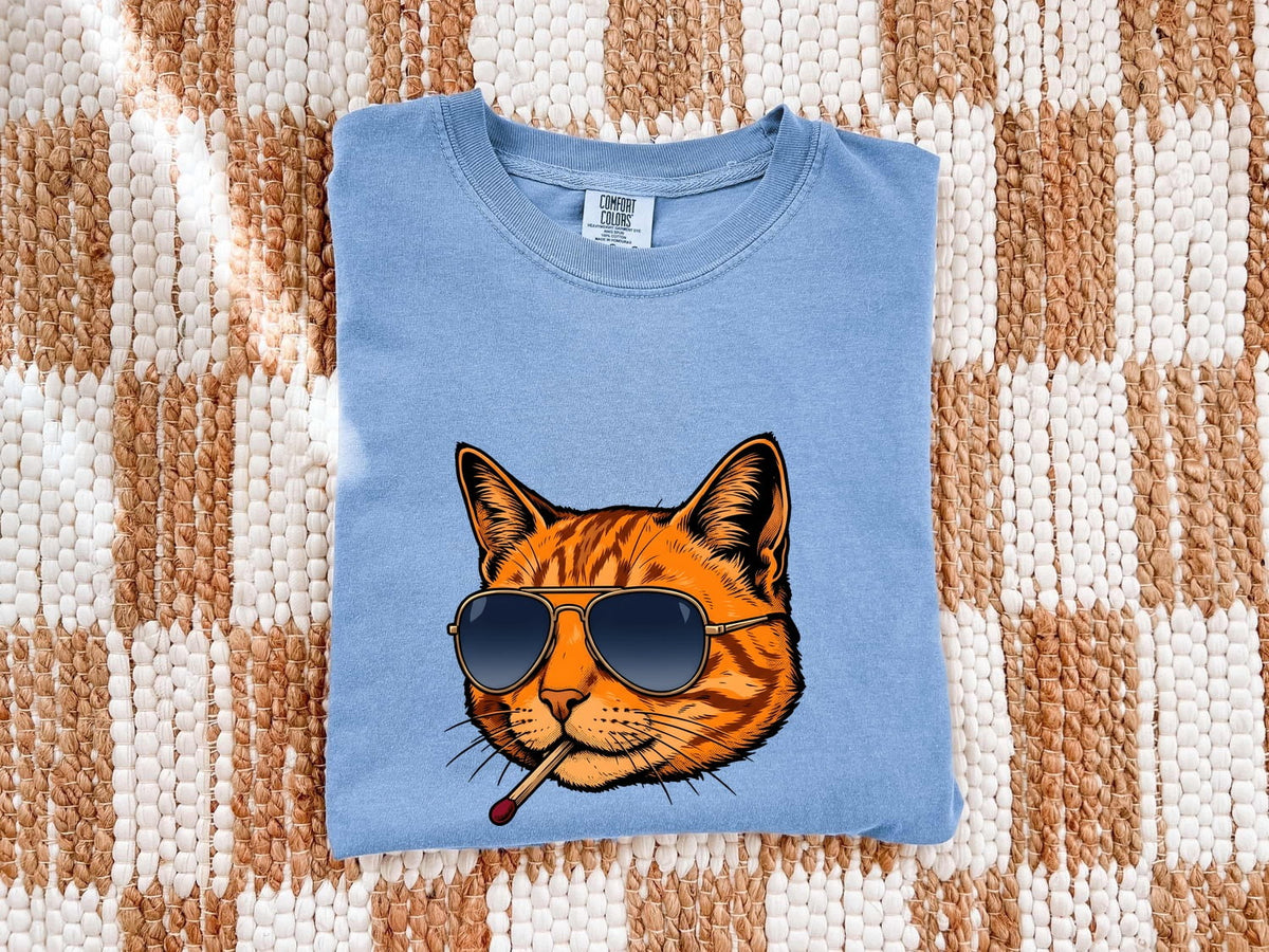 Cool Orange Tabby Cat Shirt – Funny Retro Sunglasses Graphic Tee