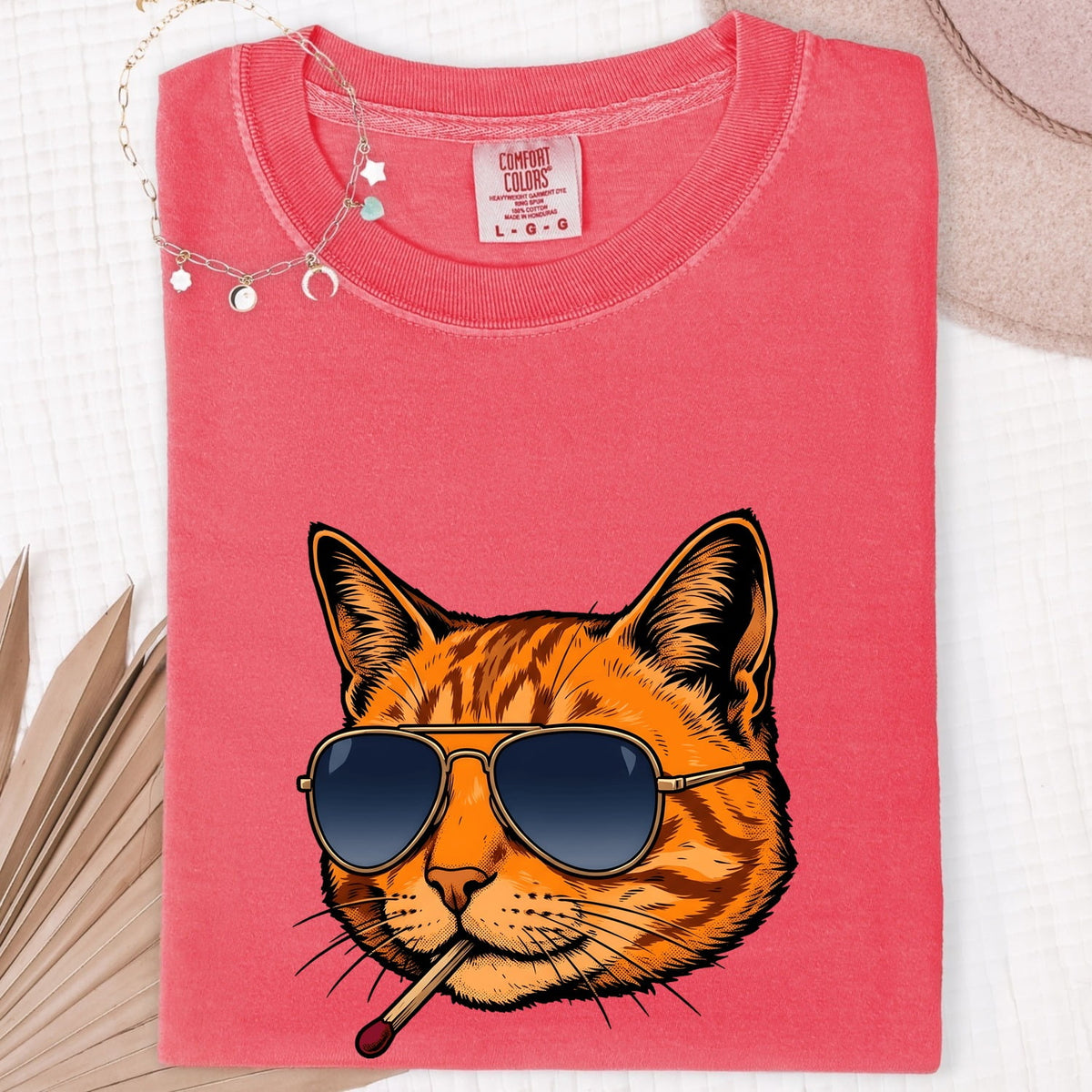 Cool Orange Tabby Cat Shirt – Funny Retro Sunglasses Graphic Tee