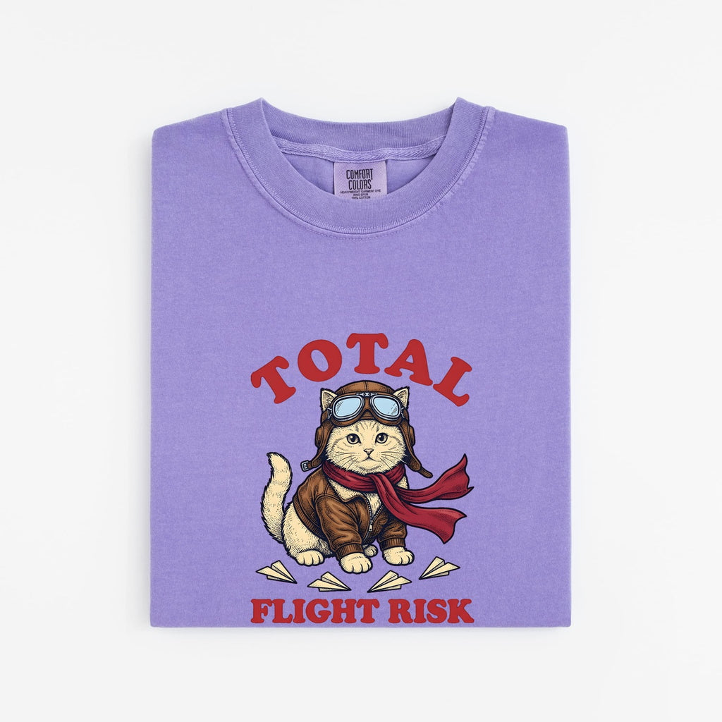 Total Flight Risk Aviator Cat Shirt – Funny Vintage Pilot Tee