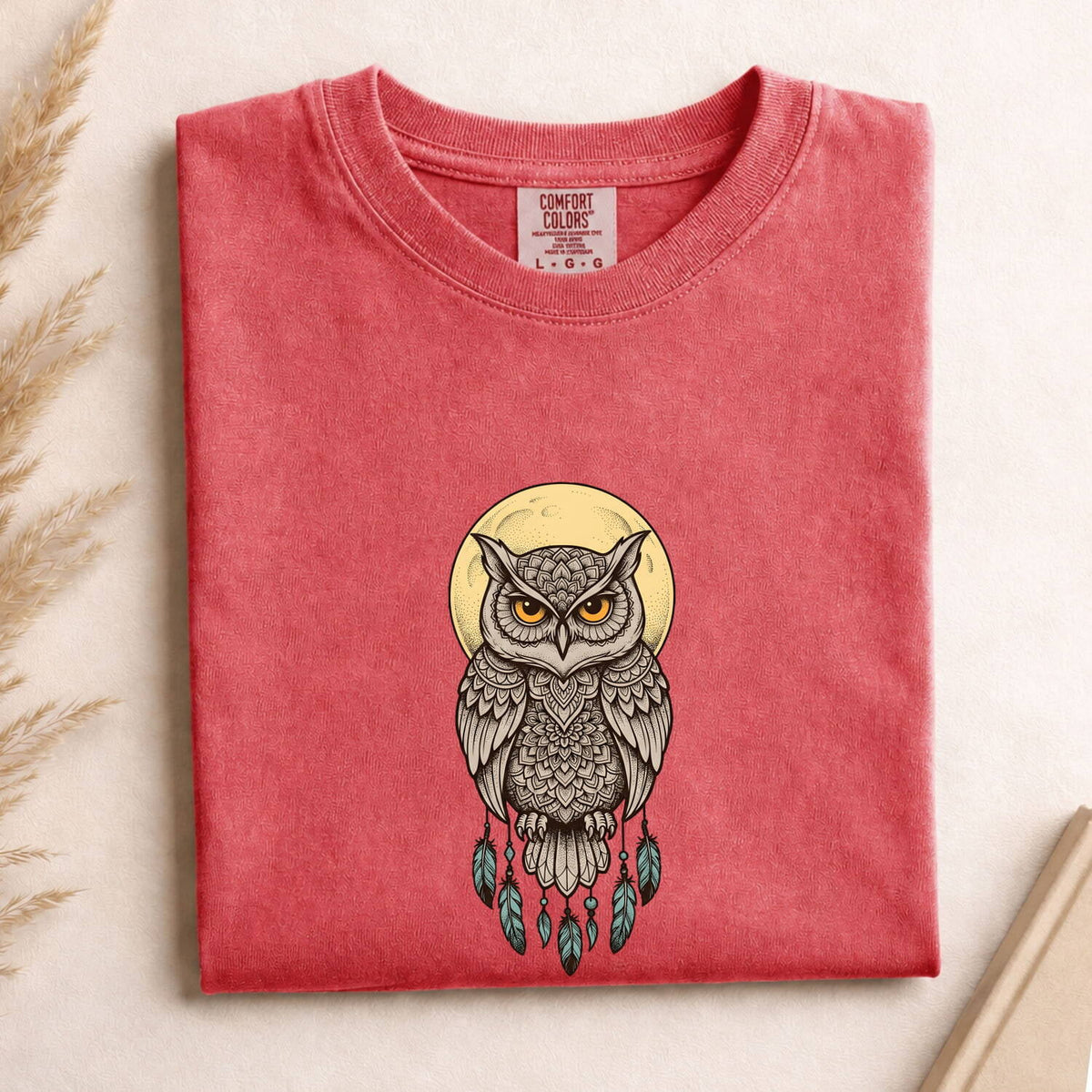 Boho Owl Shirt – Mystical Woodland Bird Graphic Tee