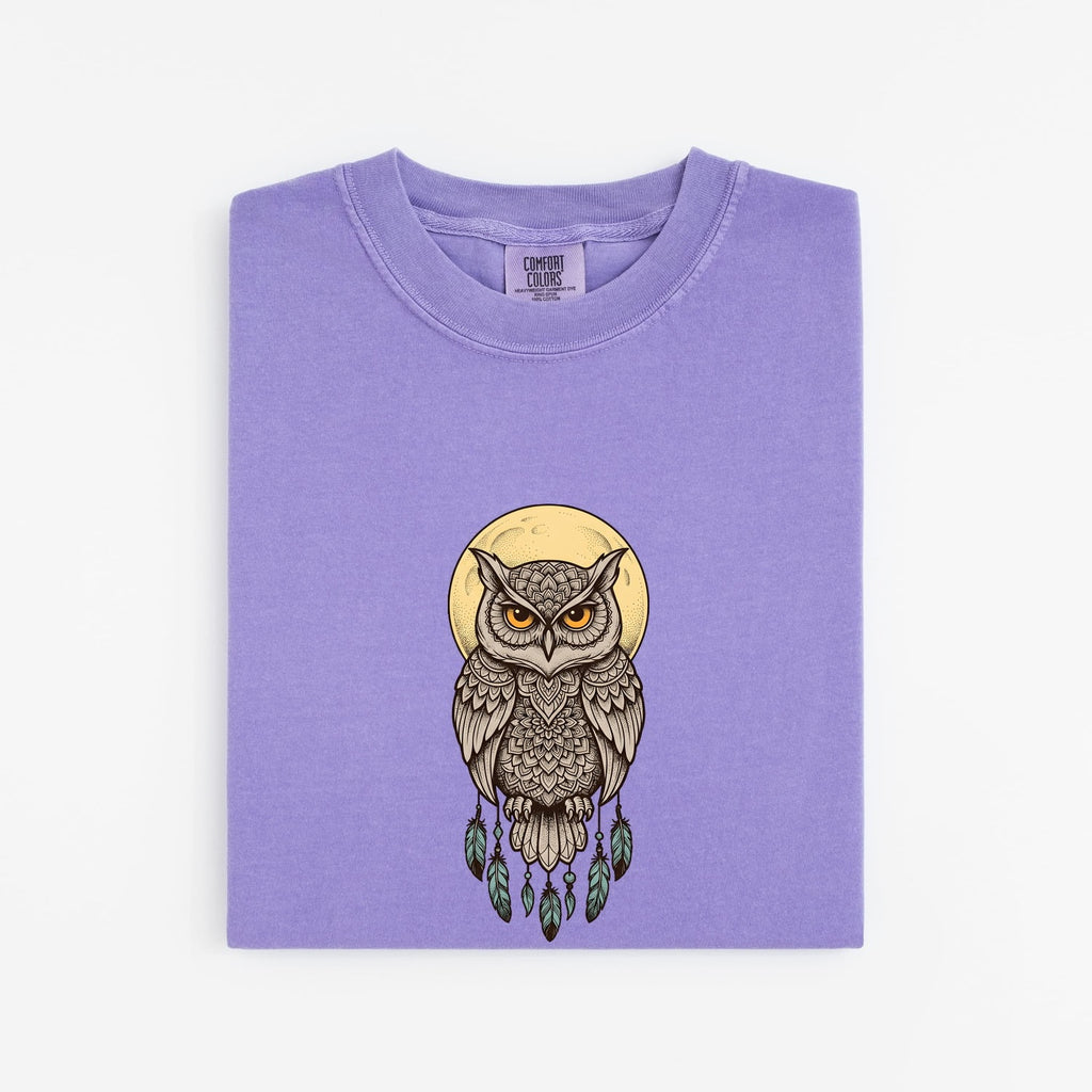 Boho Owl Shirt – Mystical Woodland Bird Graphic Tee