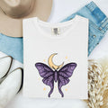 Purple Moth Moon Shirt – Celestial Crescent Moon Graphic Tee
