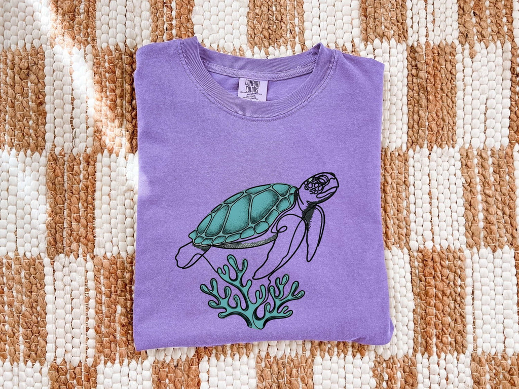 Sea Turtle Shirt, Coastal Ocean Lover Graphic Tee