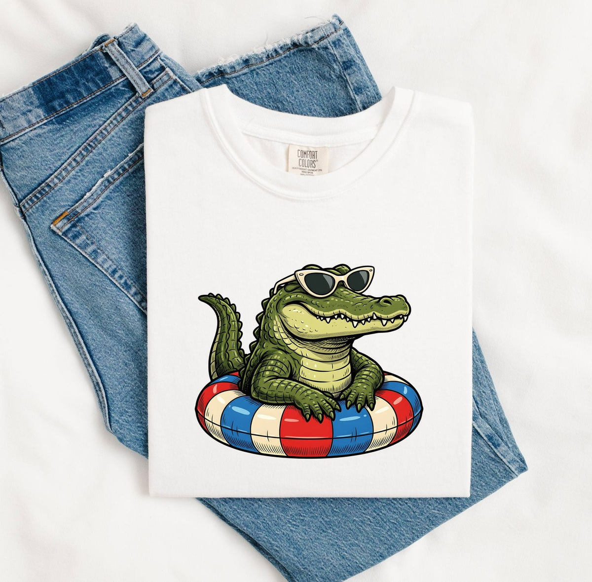 Funny Alligator Shirt, Summer Vacation Gator Graphic Tee