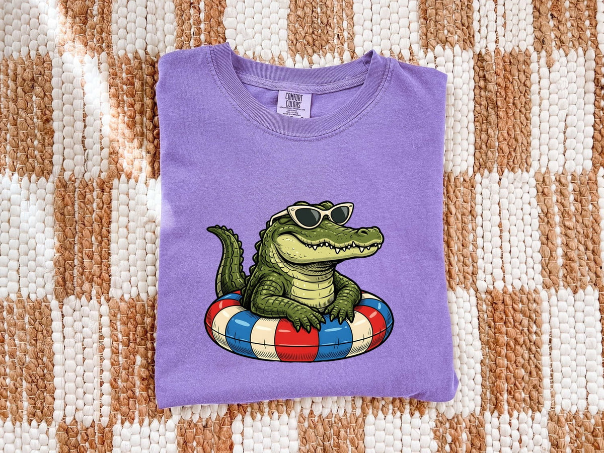Funny Alligator Shirt, Summer Vacation Gator Graphic Tee