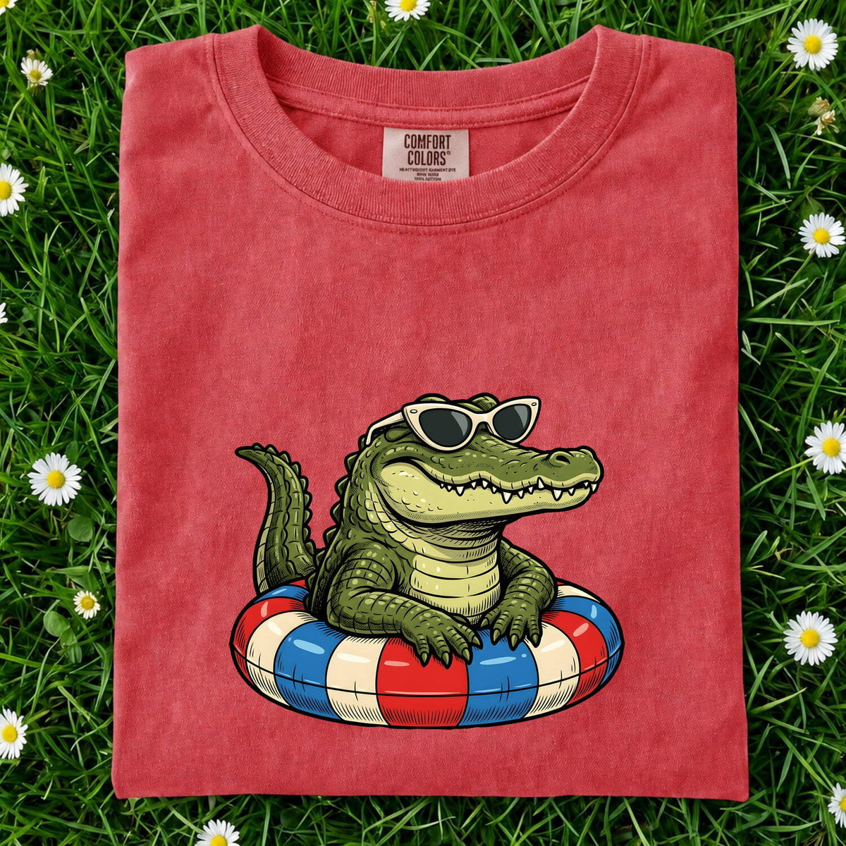 Funny Alligator Shirt, Summer Vacation Gator Graphic Tee