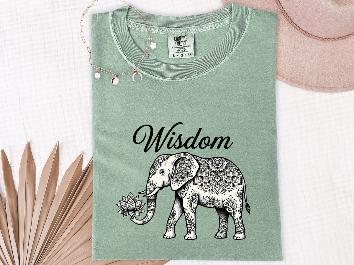 Wisdom Elephant Shirt, Boho Mandala Graphic Tee