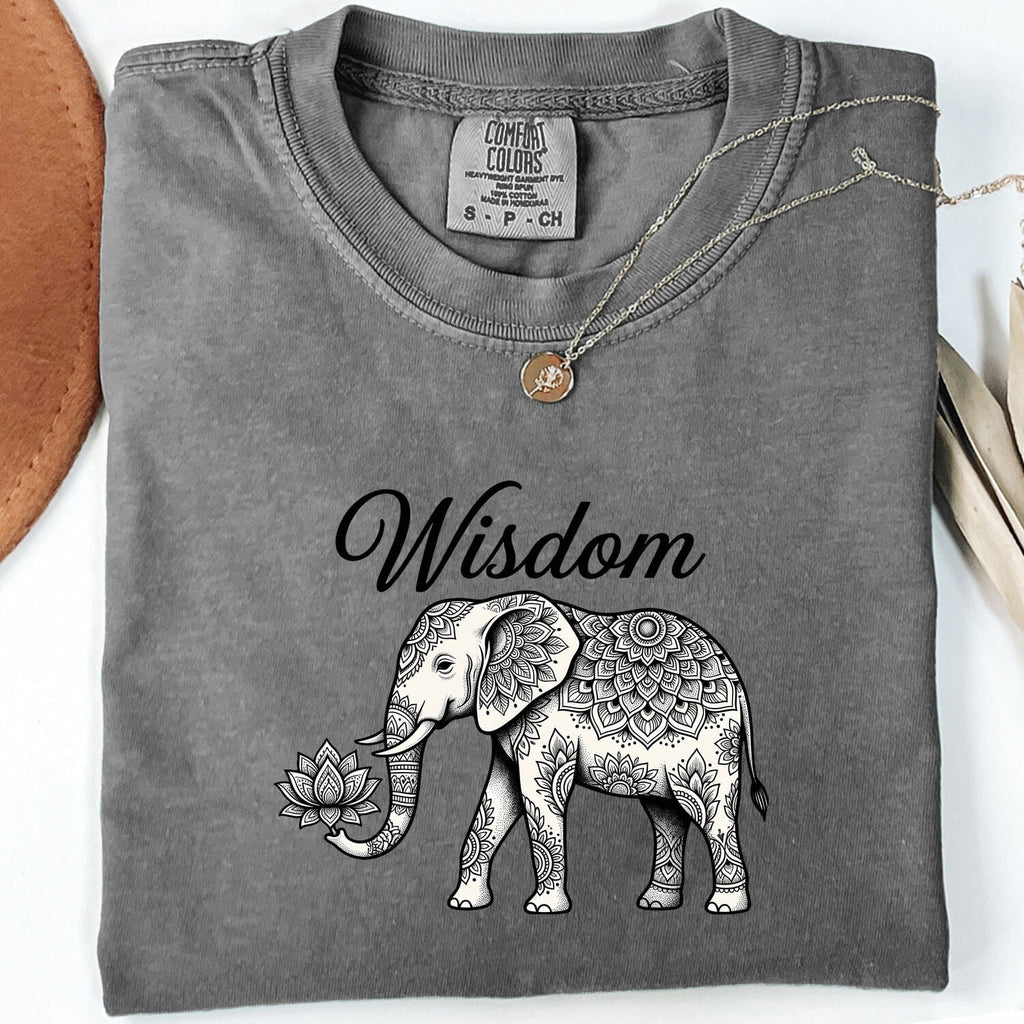 Wisdom Elephant Shirt, Boho Mandala Graphic Tee