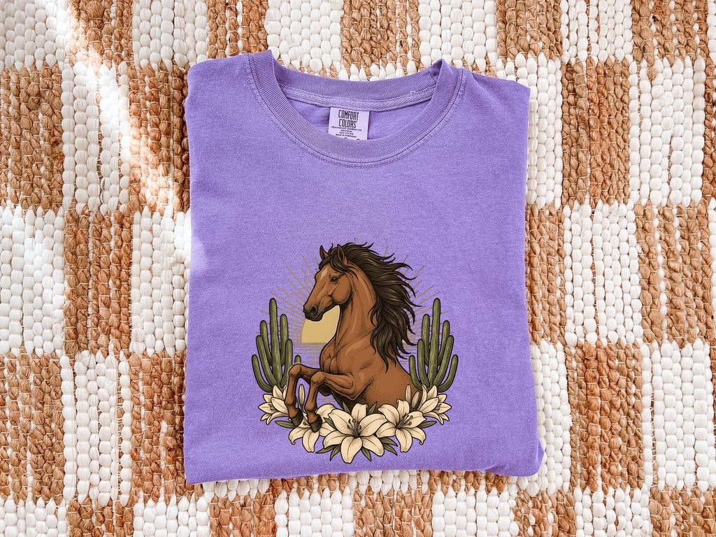 Western Horse Shirt, Boho Cowgirl Cactus Tee