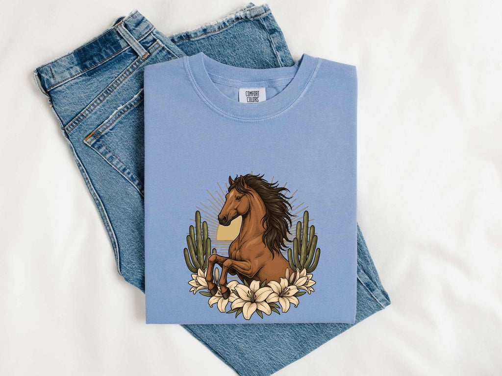 Western Horse Shirt, Boho Cowgirl Cactus Tee