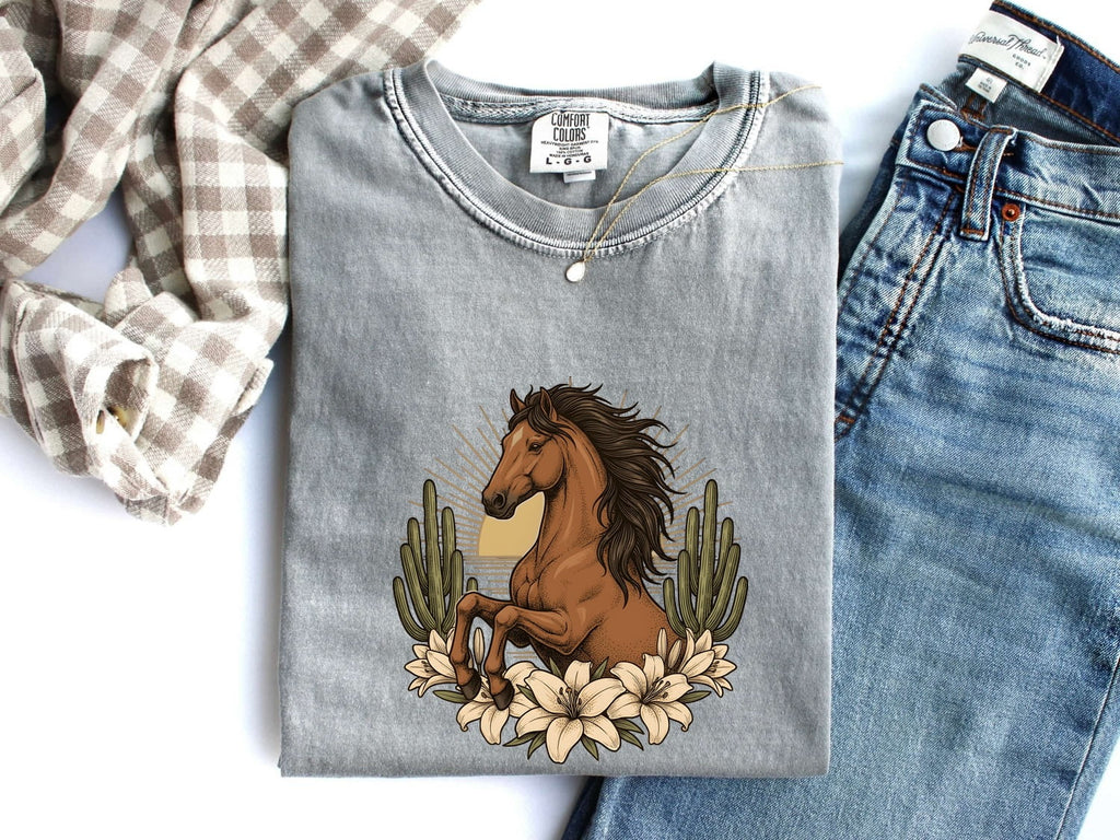 Western Horse Shirt, Boho Cowgirl Cactus Tee