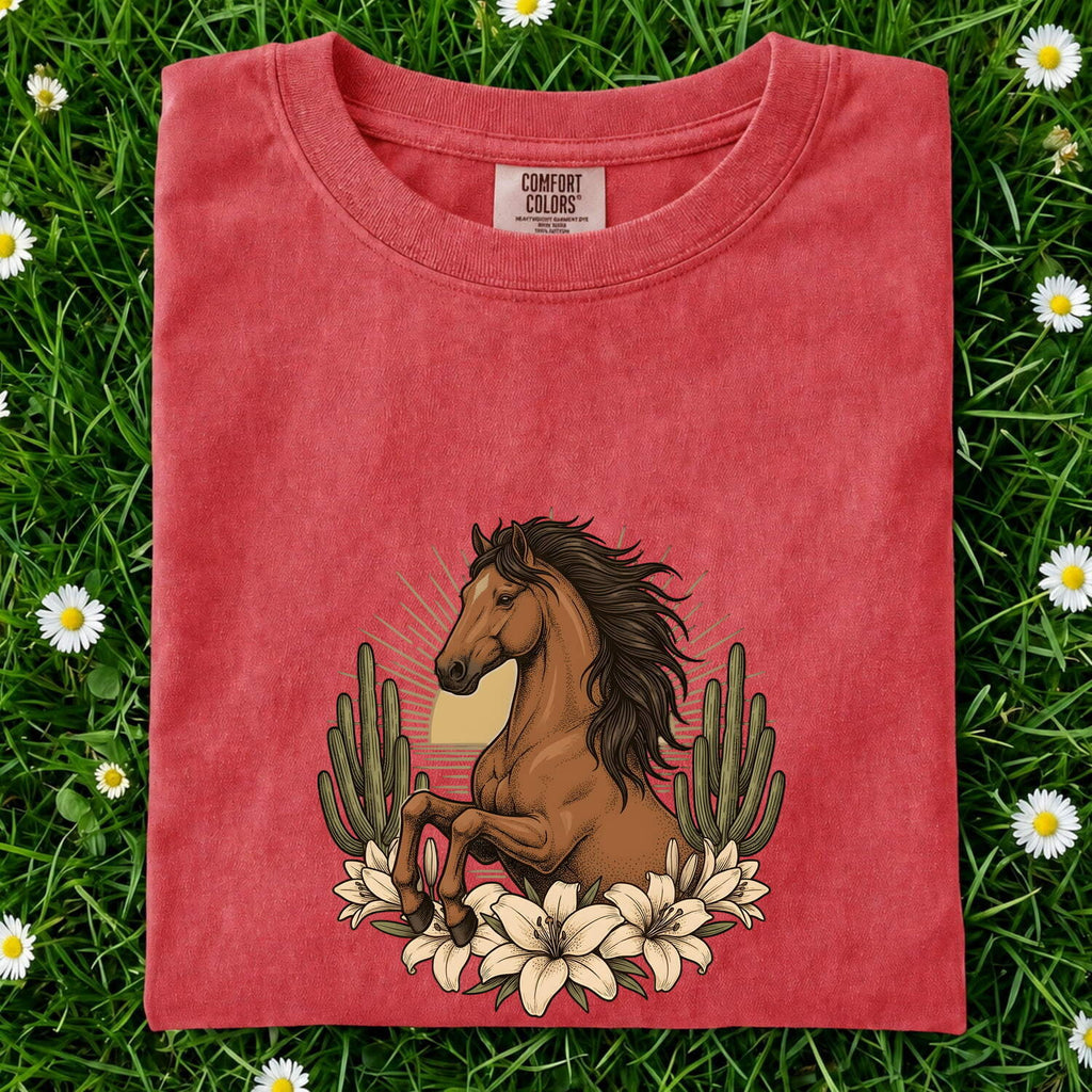 Western Horse Shirt, Boho Cowgirl Cactus Tee