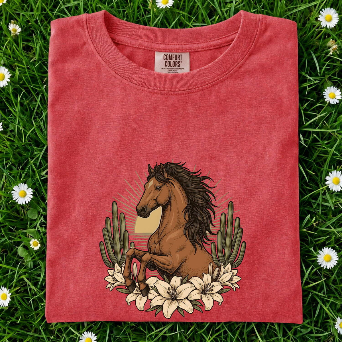 Western Horse Shirt, Boho Cowgirl Cactus Tee