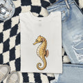 Seahorse Shirt, Golden Ocean Lover Graphic Tee