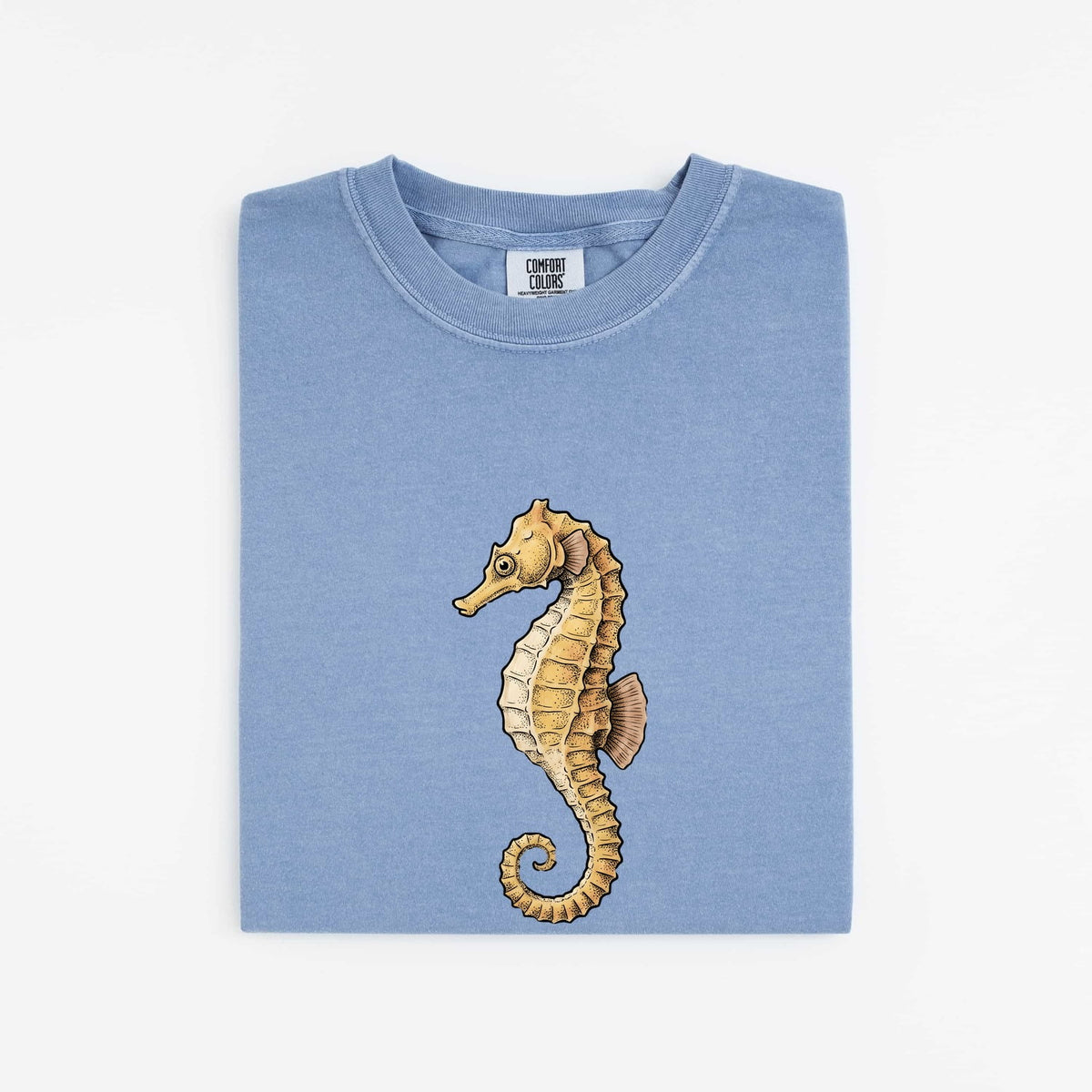 Seahorse Shirt, Golden Ocean Lover Graphic Tee