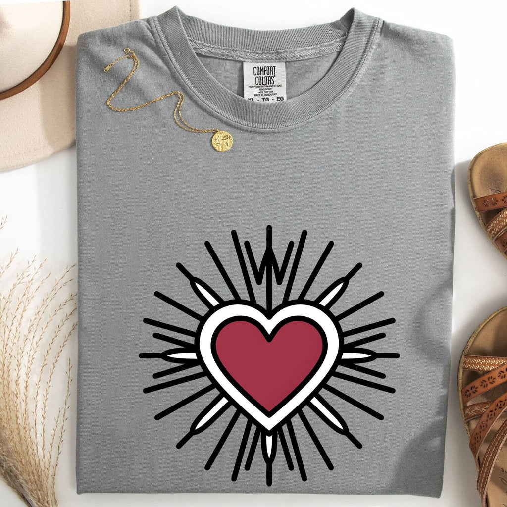 Sacred Heart Shirt, Radiant Red Heart Graphic Tee