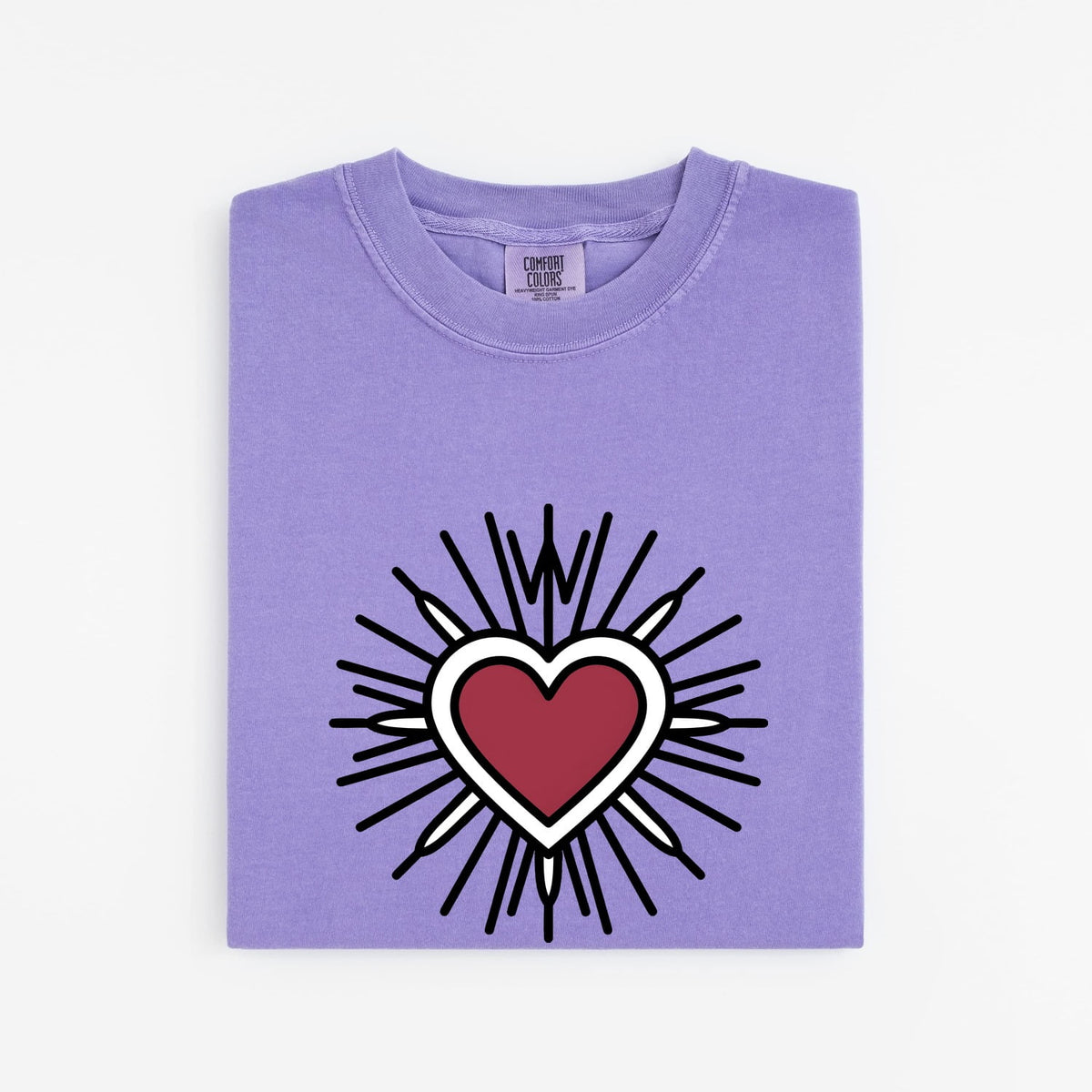 Sacred Heart Shirt, Radiant Red Heart Graphic Tee