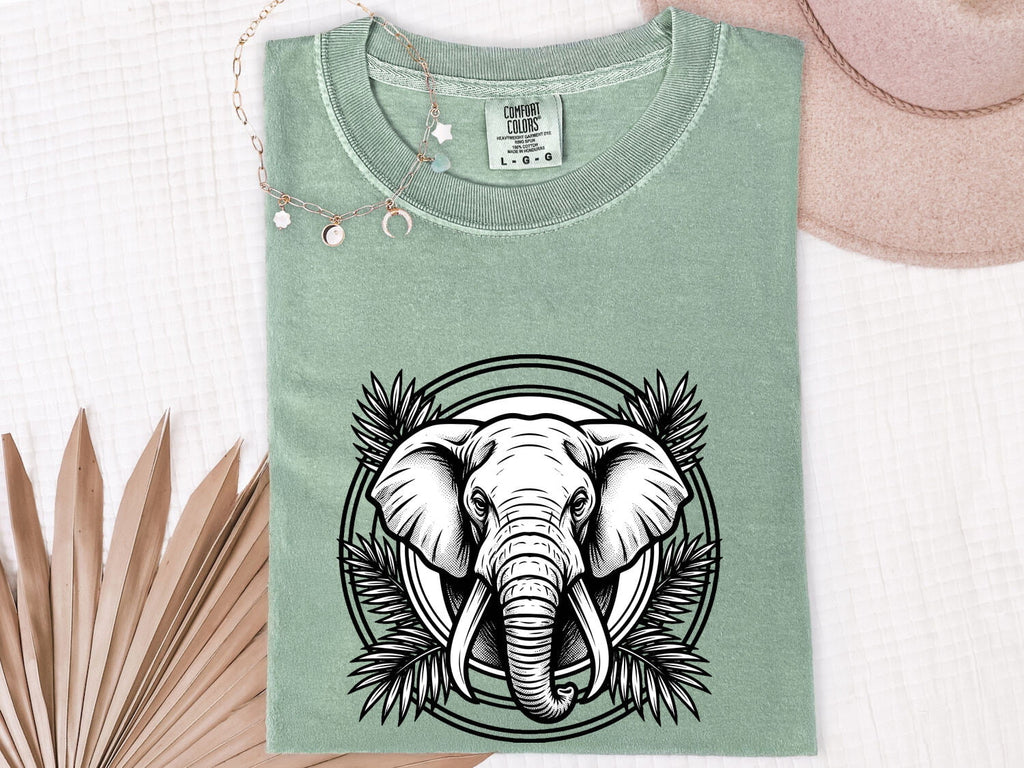 Elephant Face Shirt, Boho Wildlife Graphic Tee