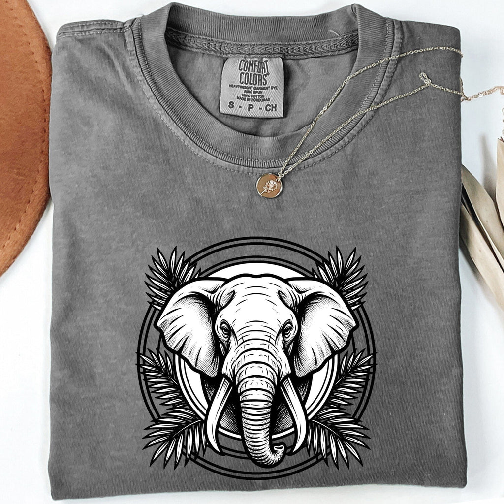 Elephant Face Shirt, Boho Wildlife Graphic Tee