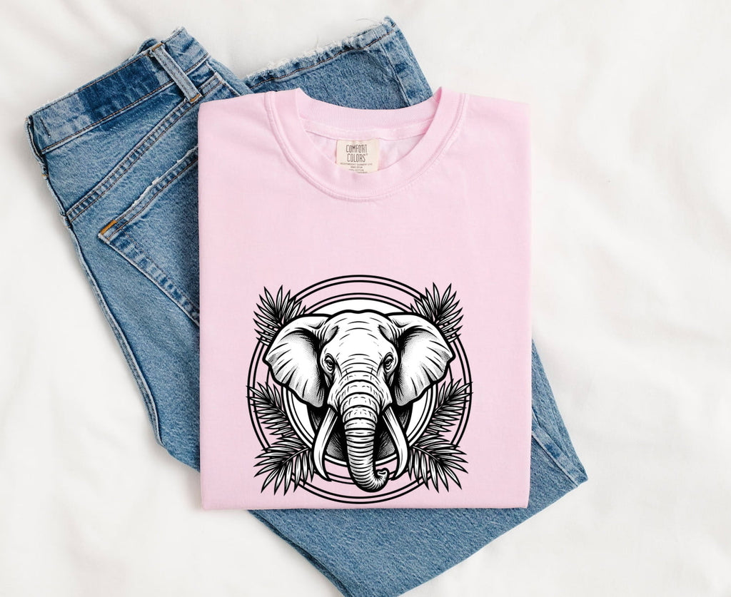 Elephant Face Shirt, Boho Wildlife Graphic Tee
