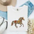 Floral Horse Shirt, Boho Equestrian Graphic Tee