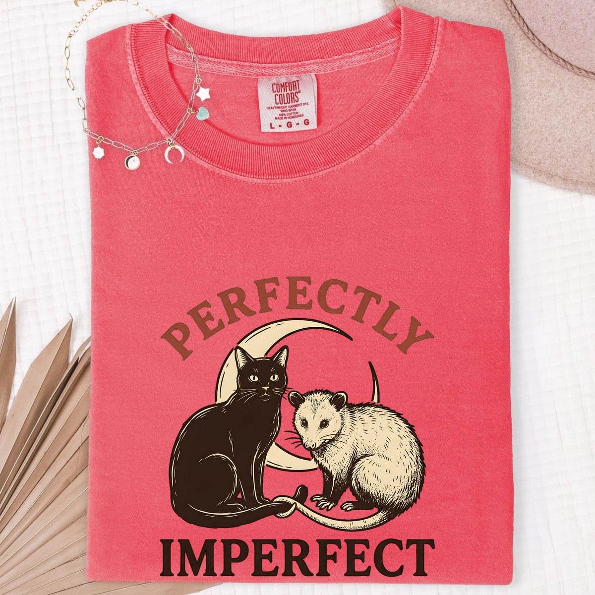 Perfectly Imperfect Shirt, Cute Cat & Possum Graphic Tee