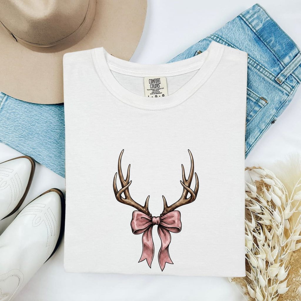 Deer Antler Bow Shirt, Coquette Western Graphic Tee