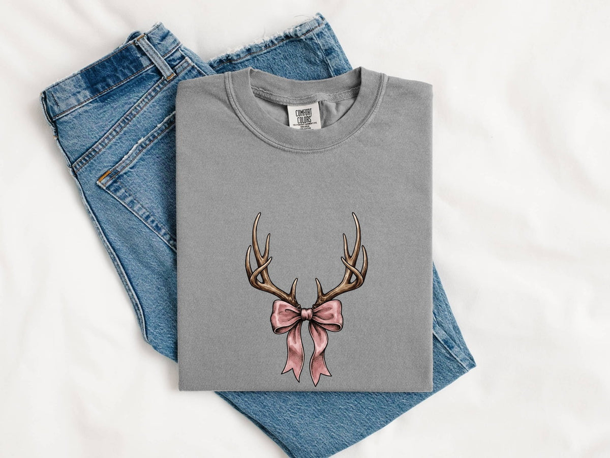 Deer Antler Bow Shirt, Coquette Western Graphic Tee
