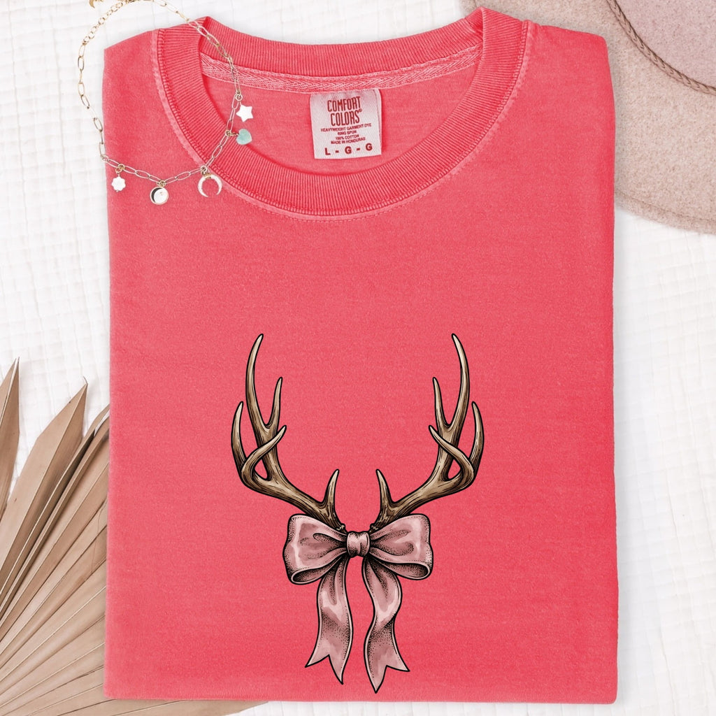 Deer Antler Bow Shirt, Coquette Western Graphic Tee