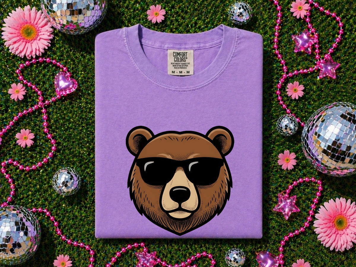 Cool Bear Shirt, Funny Sunglasses Wildlife Graphic Tee