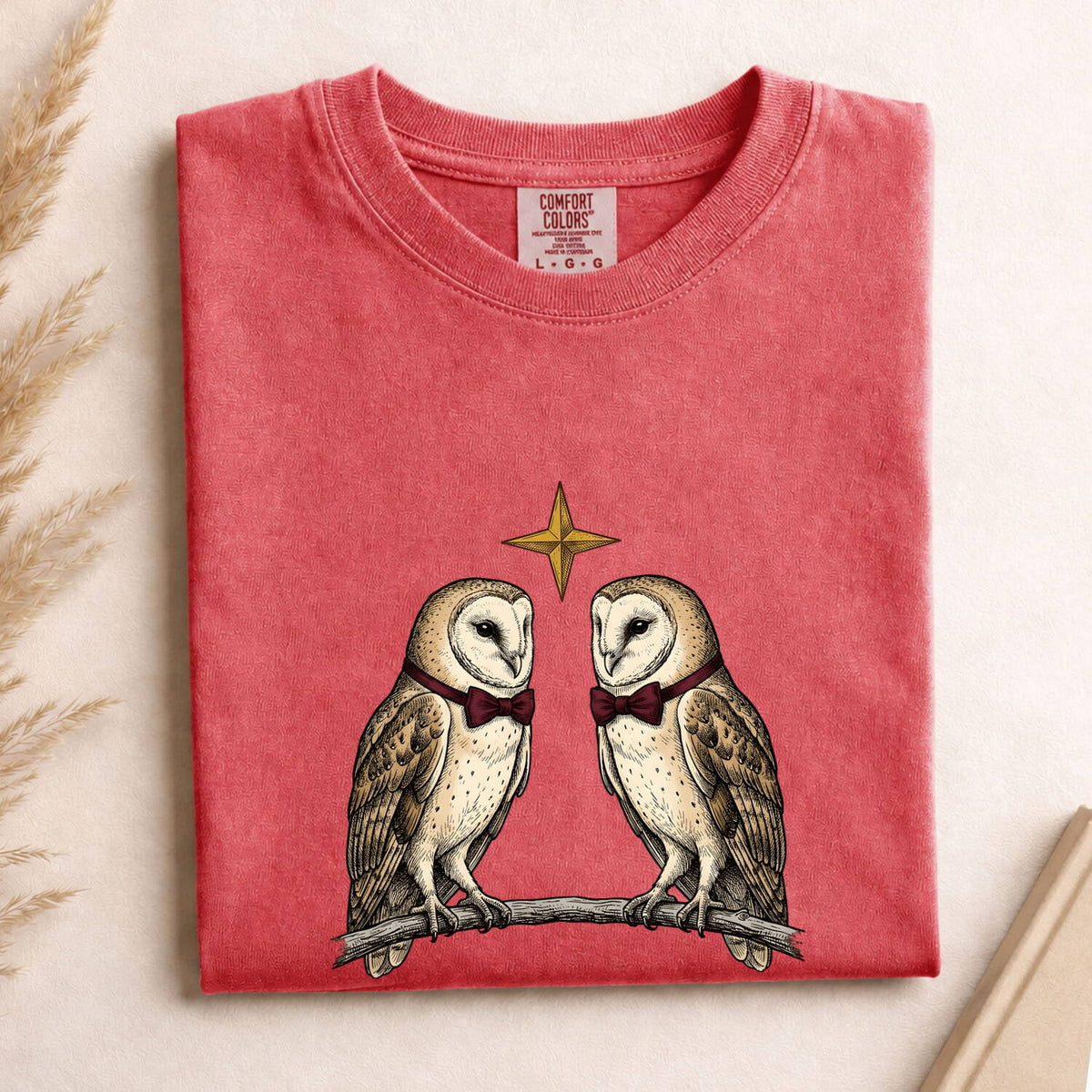 Barn Owl Couple Shirt, Vintage Woodland Bird Graphic Tee