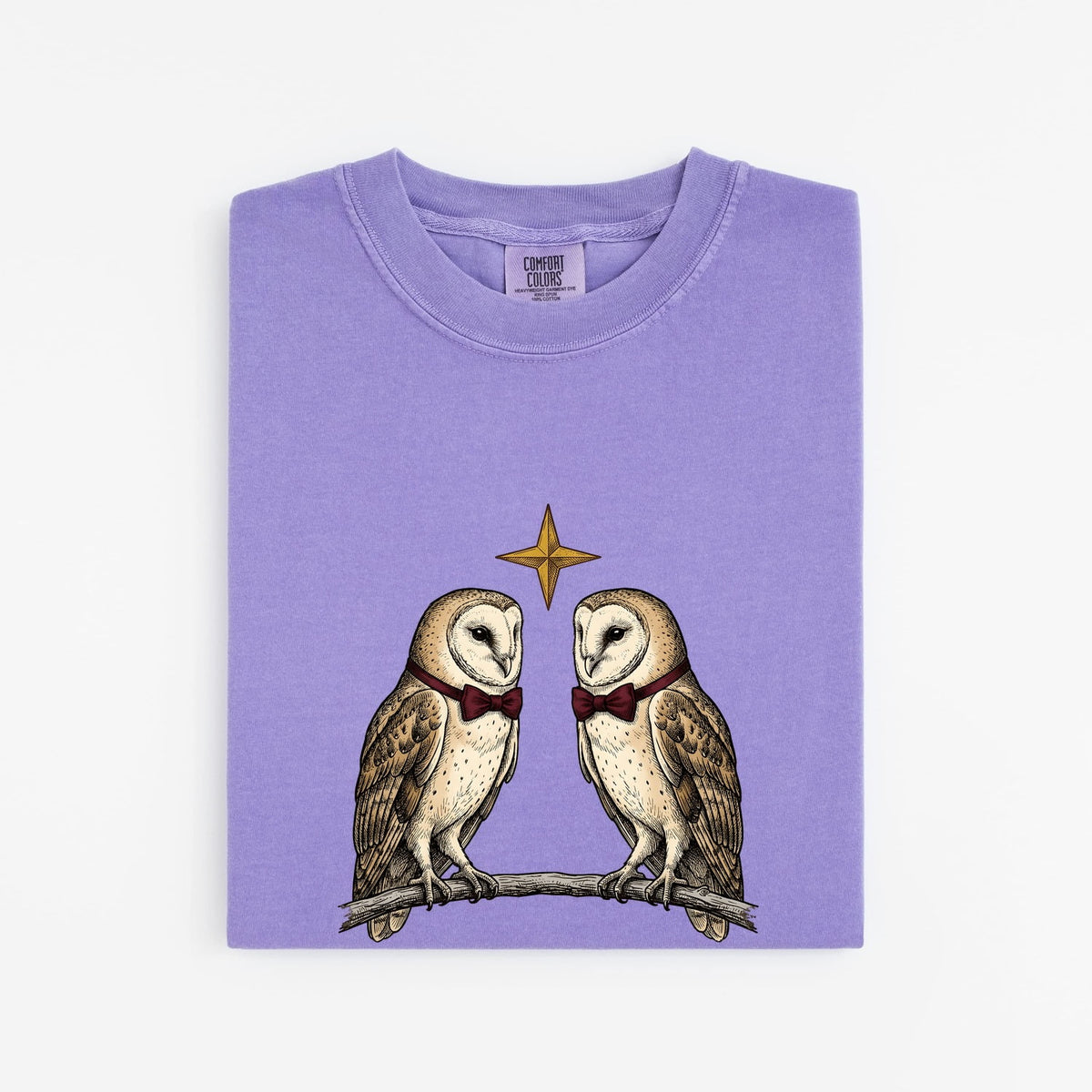Barn Owl Couple Shirt, Vintage Woodland Bird Graphic Tee