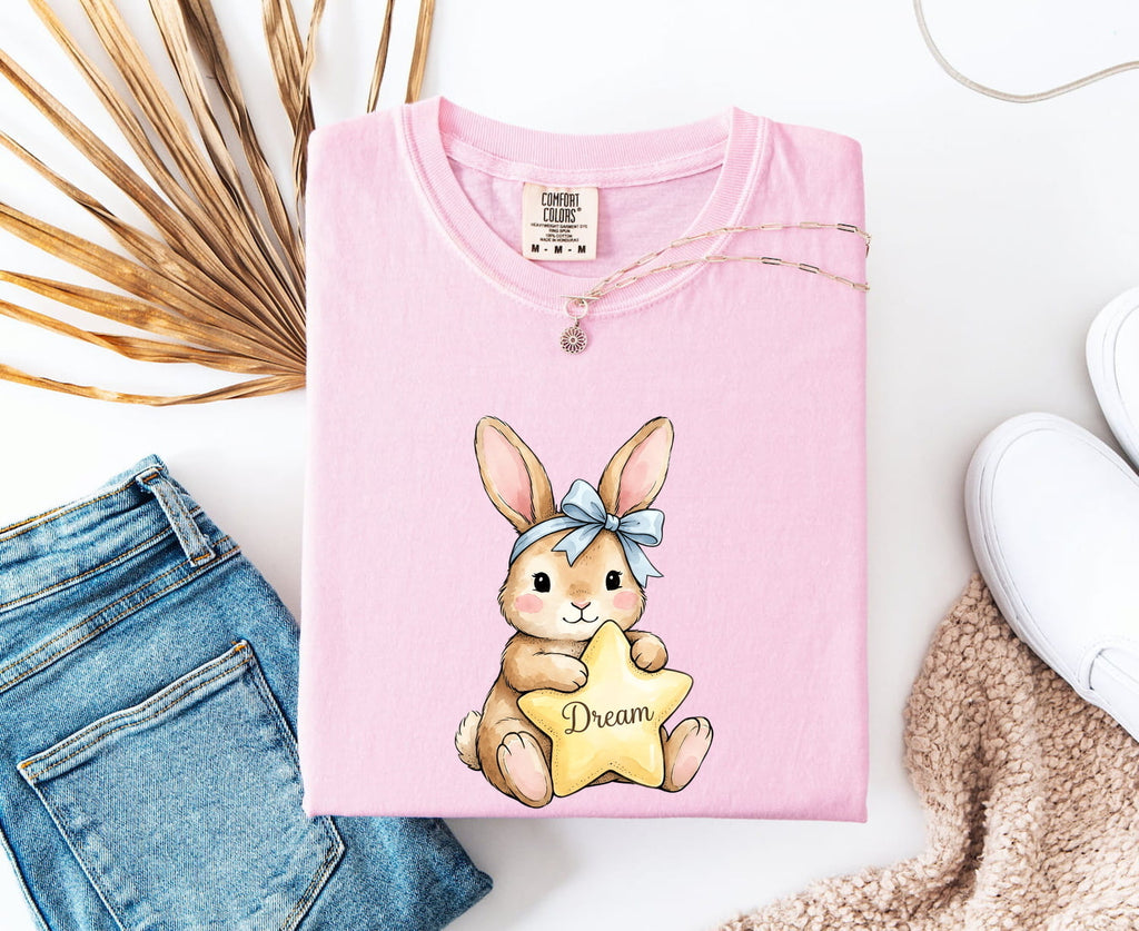 Cute Watercolor Bunny Shirt, Pastel Rabbit Graphic Tee