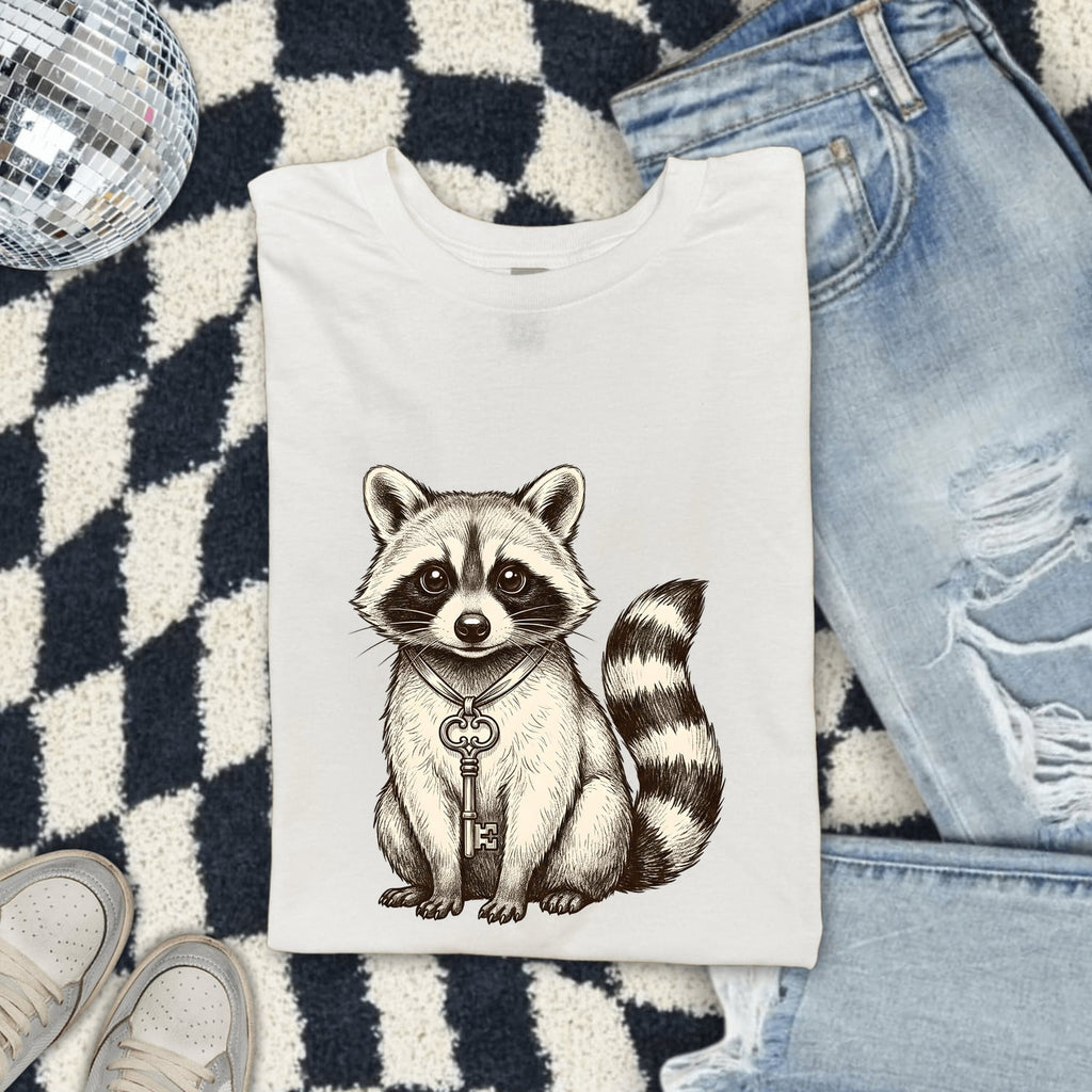 Cute Raccoon Shirt, Vintage Woodland Animal Graphic Tee
