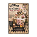 Funny Dog Spa Bathroom Canvas, Shih Tzu Wall Art, Ready to Hang